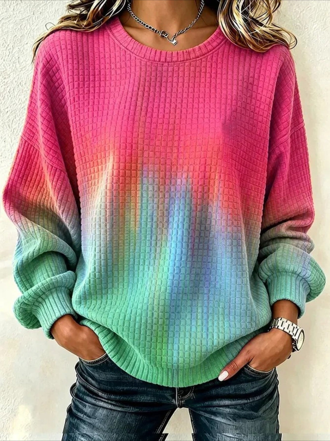 Casual Crew Neck Abstract Sweatshirt Printing
