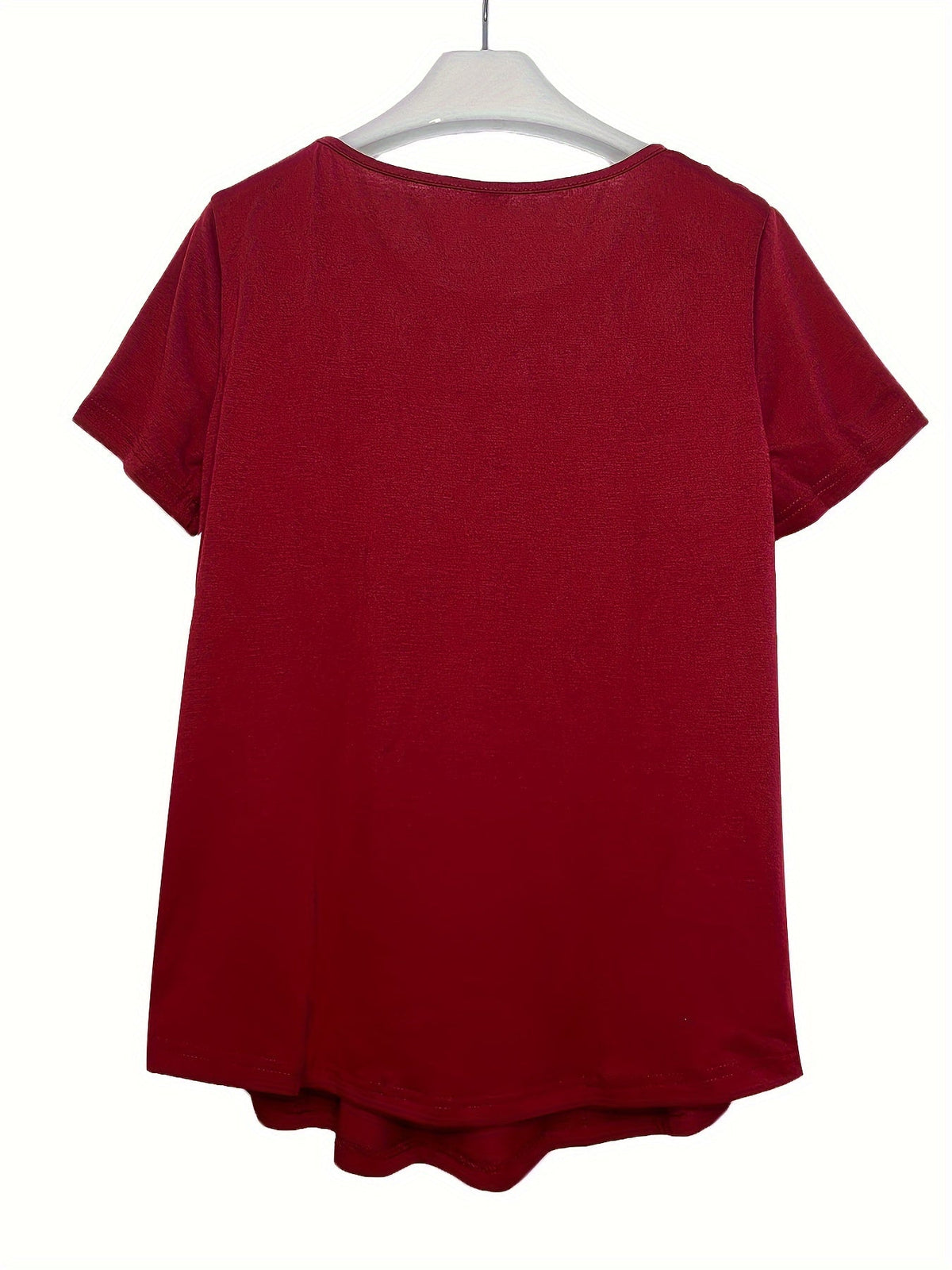 Women's Contrast Lace Ruched T-Shirt - Casual Short Sleeve Top