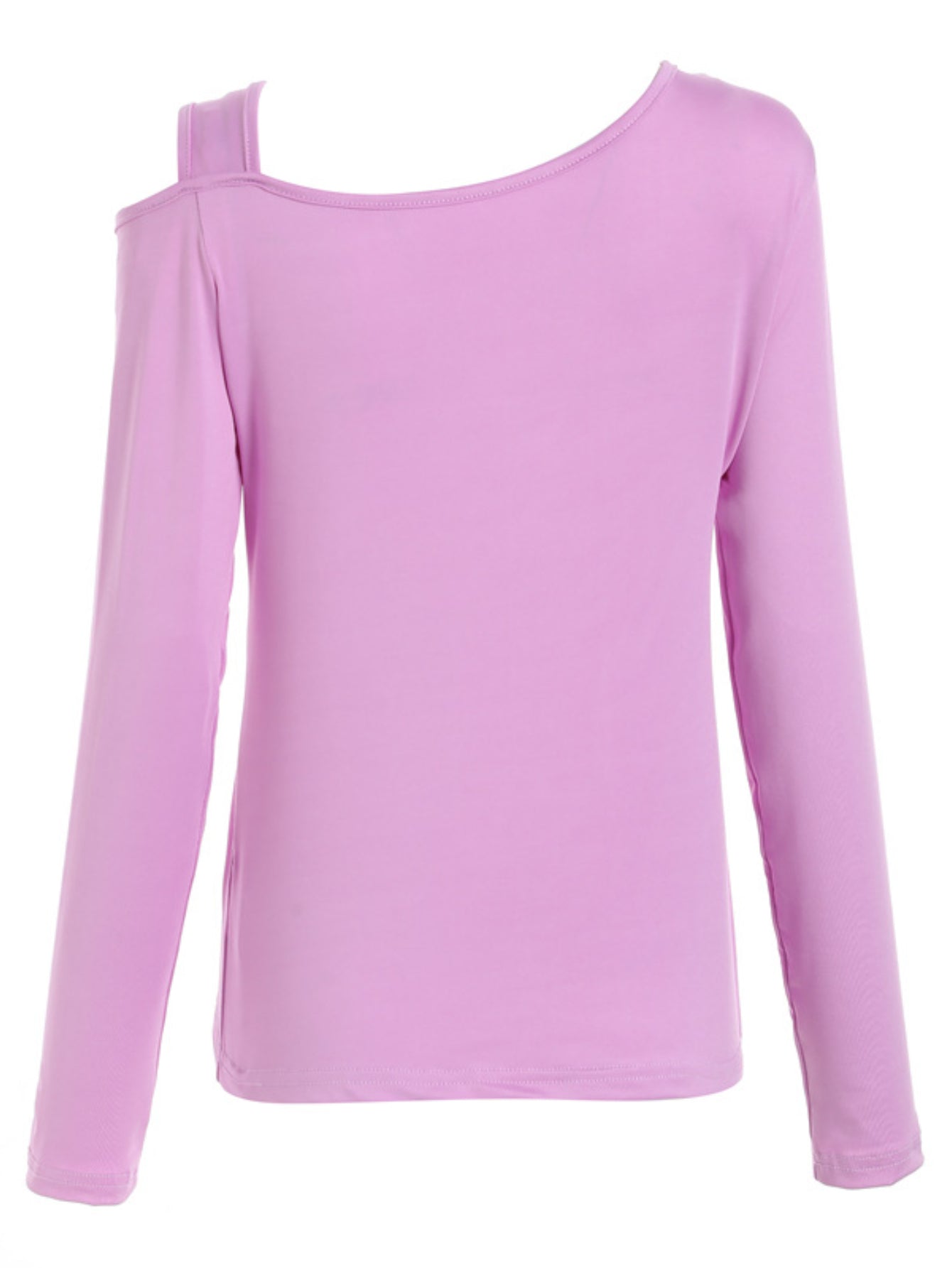 Chic Cold Shoulder Cut Out Asymmetrical Long Sleeve T-Shirt , Comfortable Casual Wear