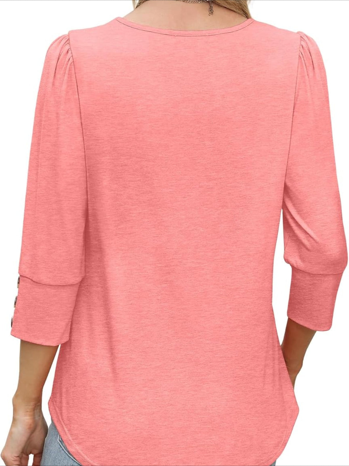 3/4 Sleeve with Buttons Dressy Casual Blouses