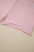 Pink Solid Color Tunic Tank Dress Athletic Shorts Two Piece Set