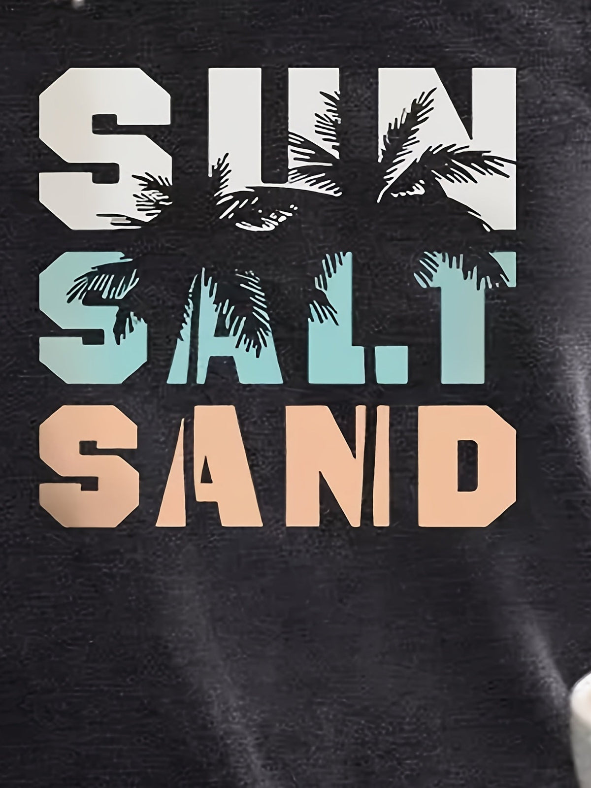 Sun Salt Sand Print Tank Top, Casual Sleeveless Crew Neck Beach Tank Top