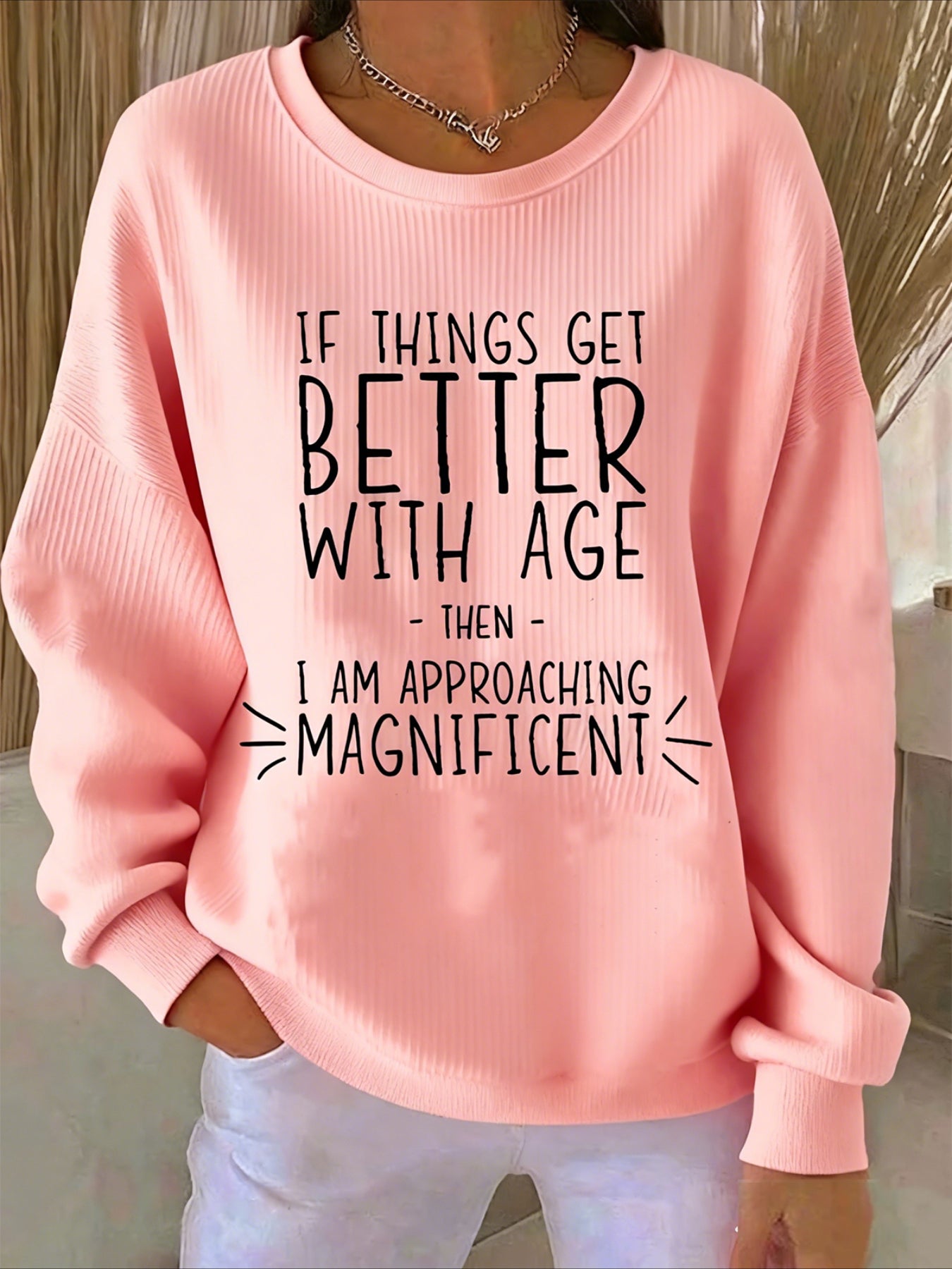 Printing Crew Neck Floral Long Sleeve Sweater Hoodie