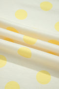 Yellow Color Block Patchwork Polka Dot Wide Leg Pant Set