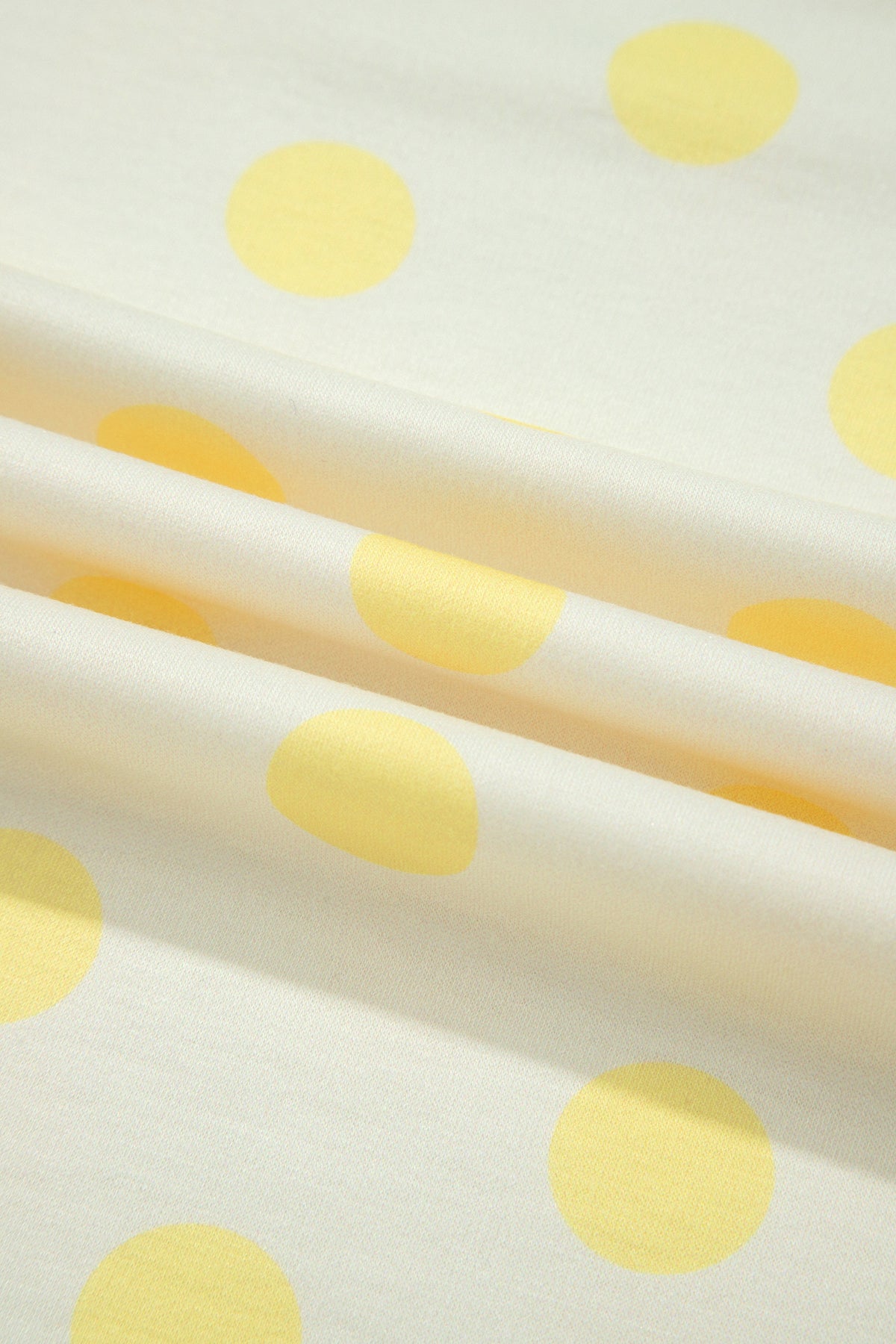 Yellow Color Block Patchwork Polka Dot Wide Leg Pant Set