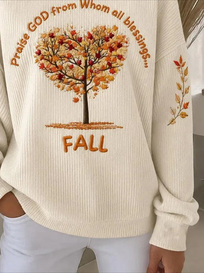 Fall Printed Crew Neck Long Sleeve Sweater Hoodie