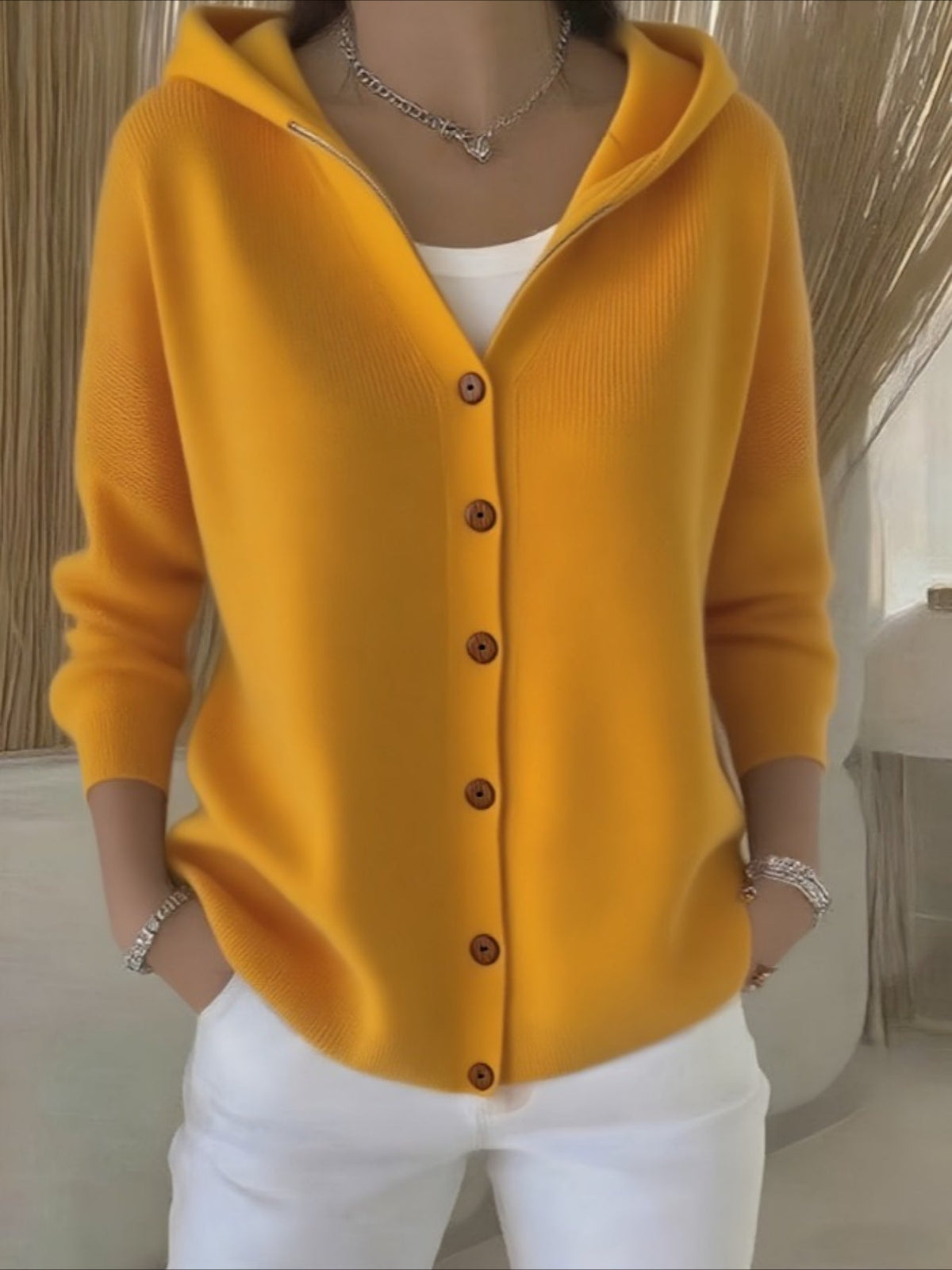 Soft and Comfortable Casual Long-sleeved Hooded Cardigan