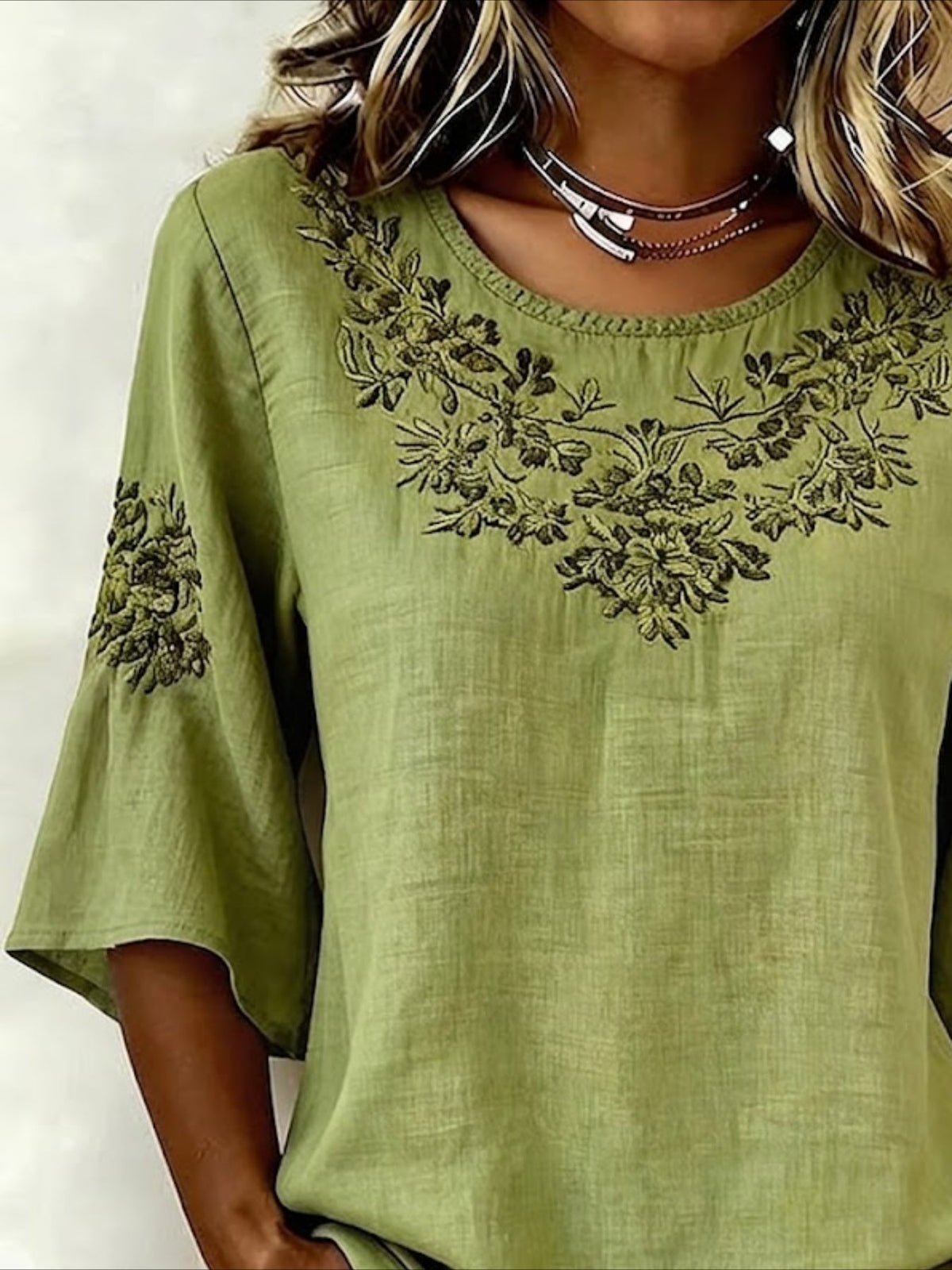Loose Cotton And Linen Half Sleeve Vintage Shirt
