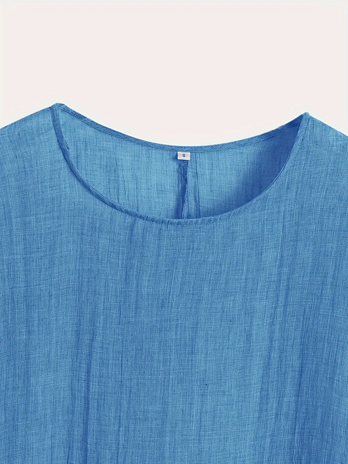 Solid Crew Neck T-Shirt, Casual Short Sleeve Loose Comfy Top