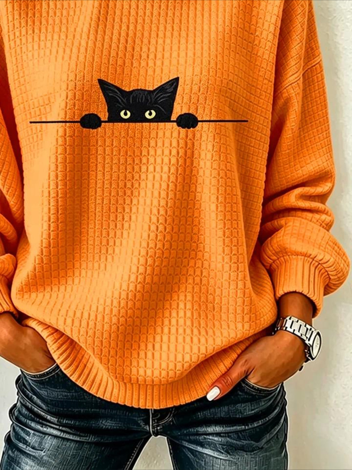 Printing Casual Crew Neck Regular Fit Sweatshirt