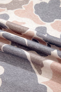 Multicolour Camouflage Print Long Sleeve Top Loose 2pcs Pants Set