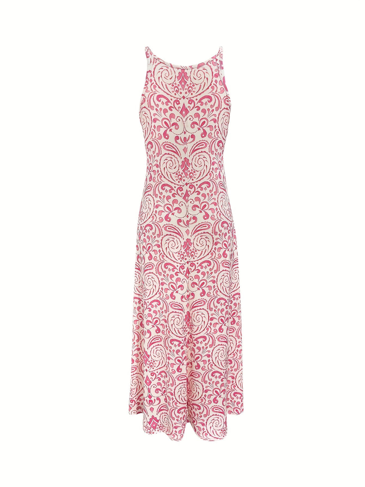 Spaghetti Strap Knee Floral Print Camisole Dress