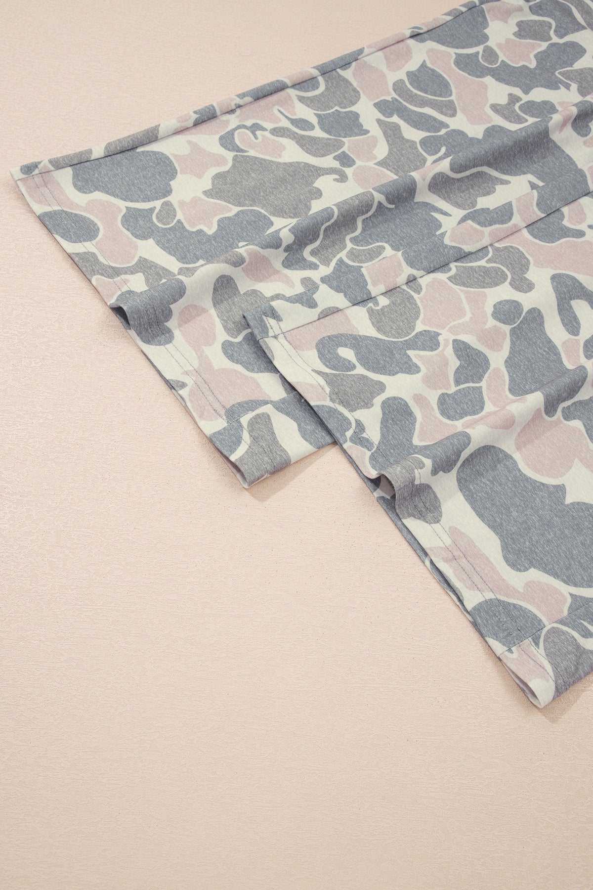 Multicolour Retro Camouflage Print Plus Size 2pcs Outfit