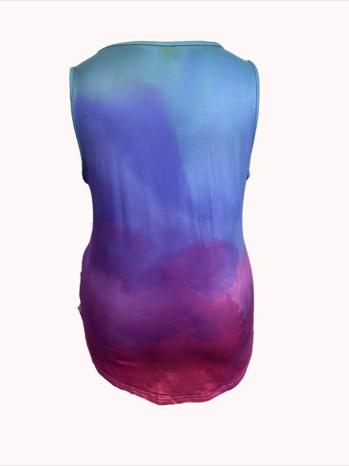 Tie Dye Print Tank Top, Vacation V Neck Sleeveless Tank Top