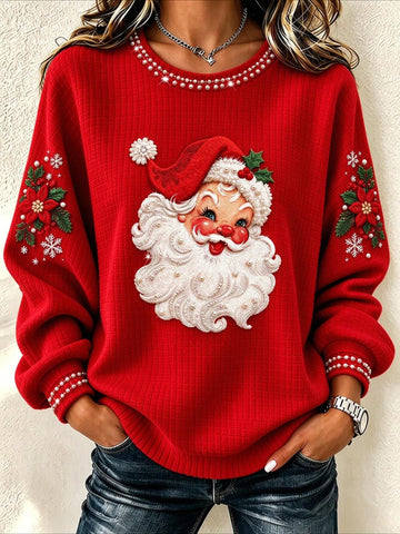 Father Christmas Casual Crew Neck Regular Fit Sweatshirt