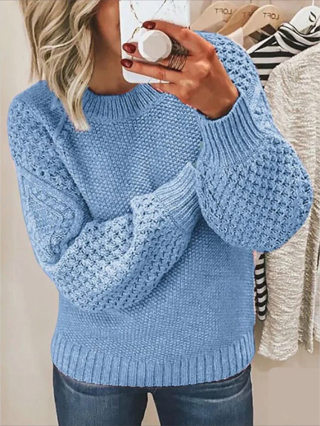 Classic Solid Color Knitted Sweater