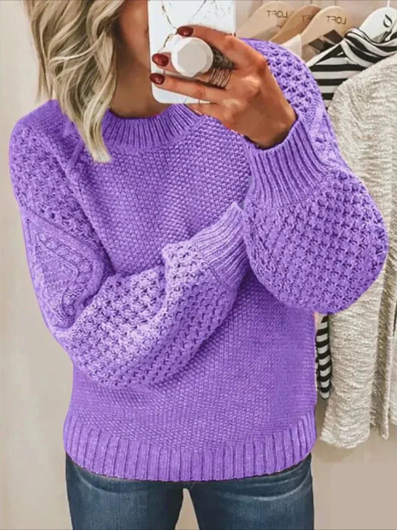 Classic Solid Color Knitted Sweater