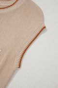 Parchment Contrast Trim Short Sleeve Knit HOWDY Western Sweater