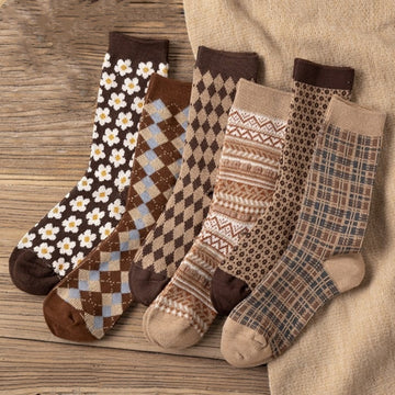 6 Pairs Women Socks Winter Gifts For Women Warm Thick Soft Socks Christmas Gifts Socks Boots Socks Crew Socks Ladies Multicolor Casual Breathable Socks