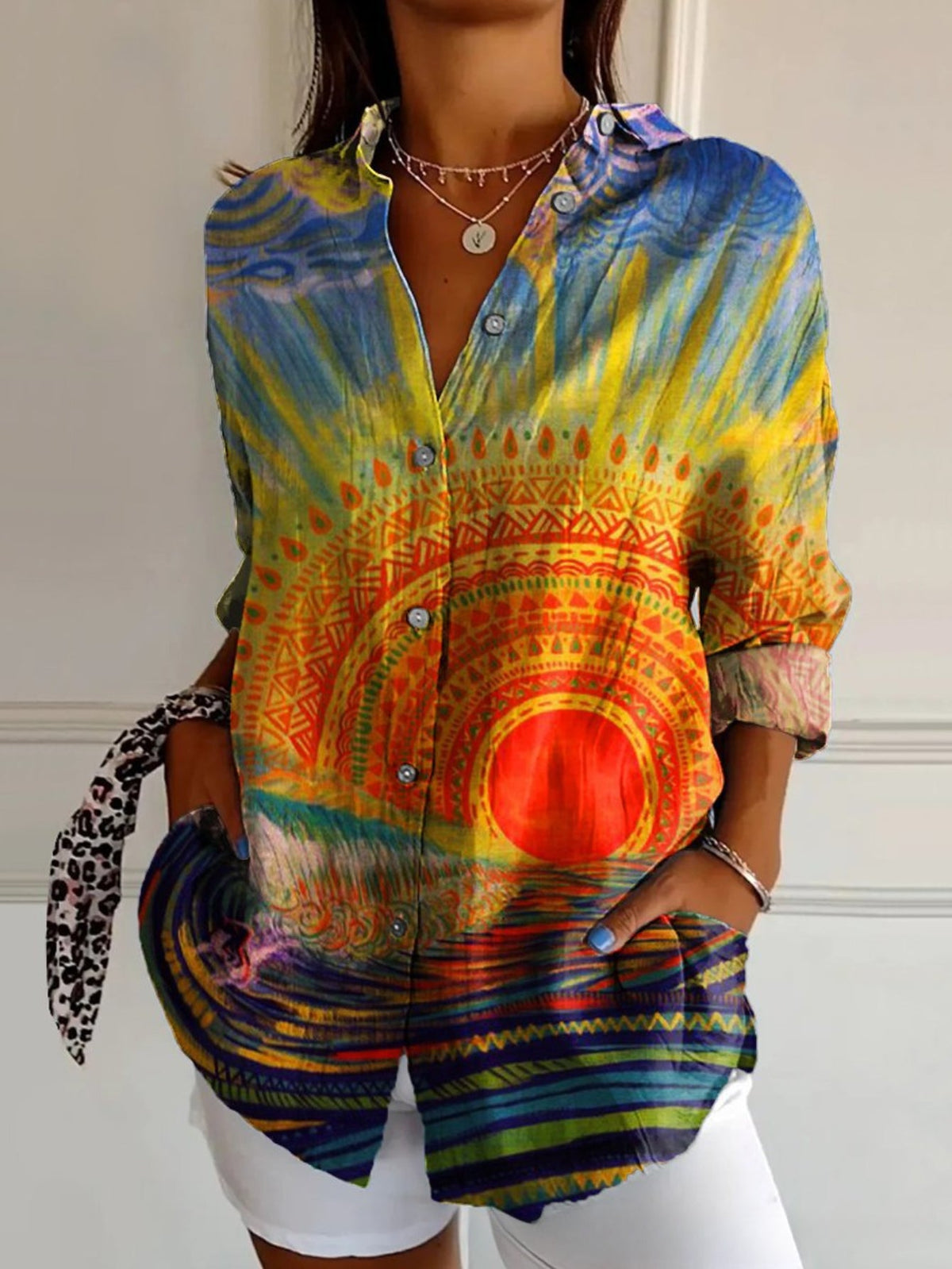 Casual Shirt Long Sleeve Floral Regular Loose Top