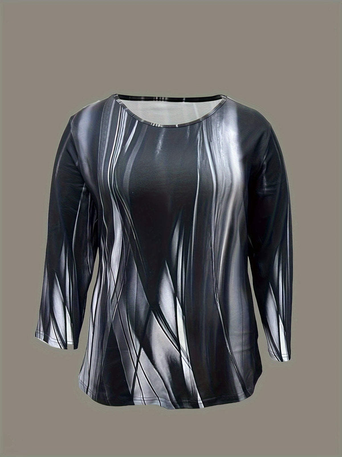 Allover Print T-Shirt, Casual Crew Neck Top