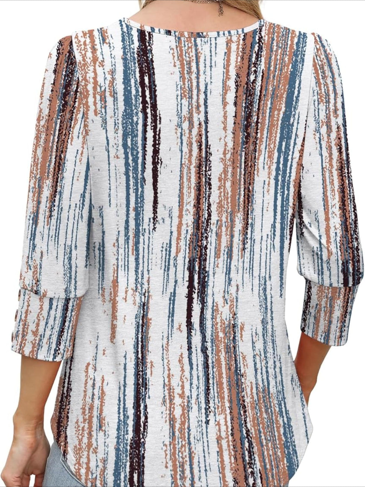3/4 Sleeve with Buttons Dressy Casual Blouses