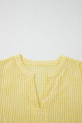 Yellow Gingham Textured Bow Tie Short Sleeve Tiered Midi Dress