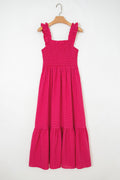 Red Plaid Square Neck Fit-and-flared Vacation Sundress