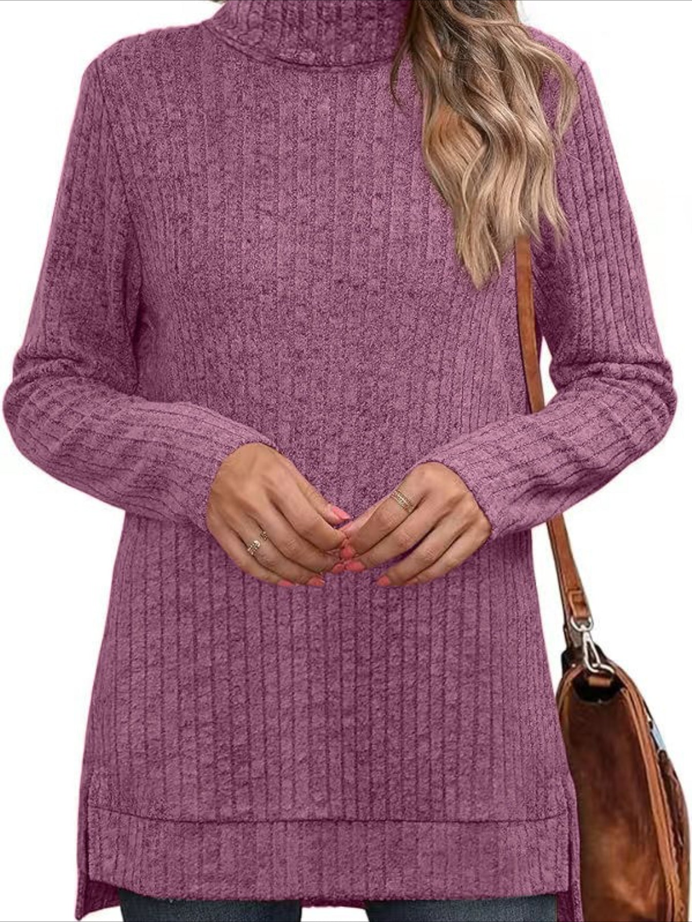 Pullover Turtle Neck Long Sleeve Sweater