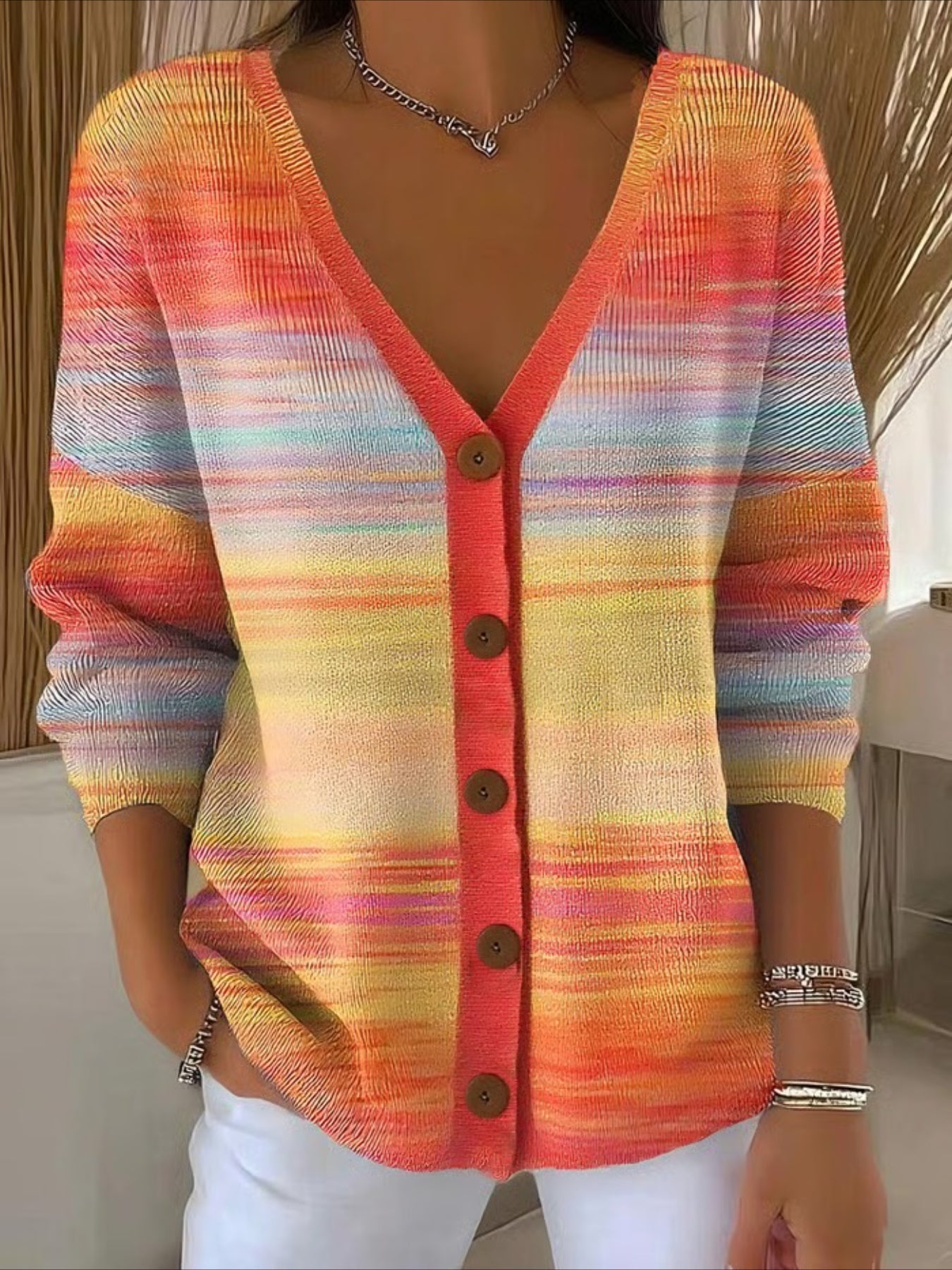 Plain Long Sleeve Comfy Casual Cardigan