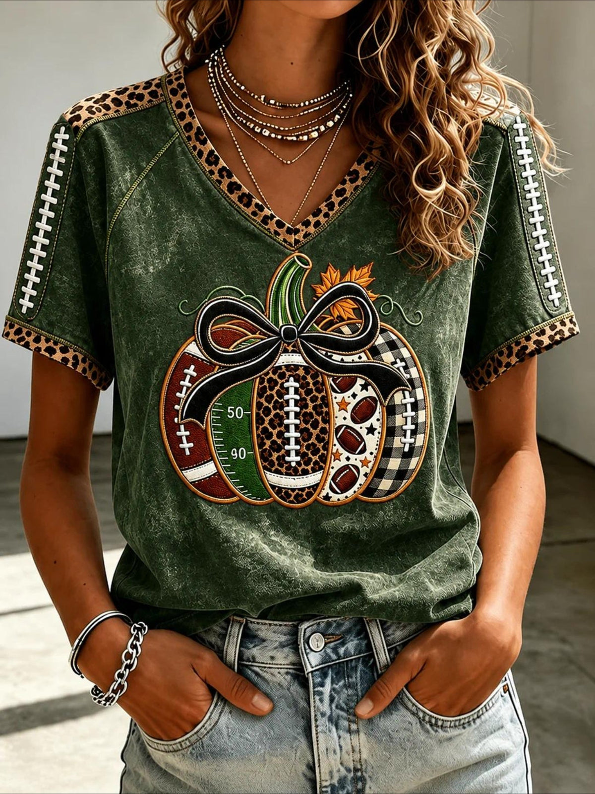 100% Cotton V Neck Vintage Regular Print Fit T-Shirt