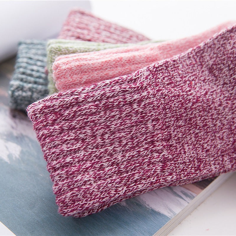 2/5 Pairs Thick Knit Warm Socks, Soft & Comfy Mid Tube Socks