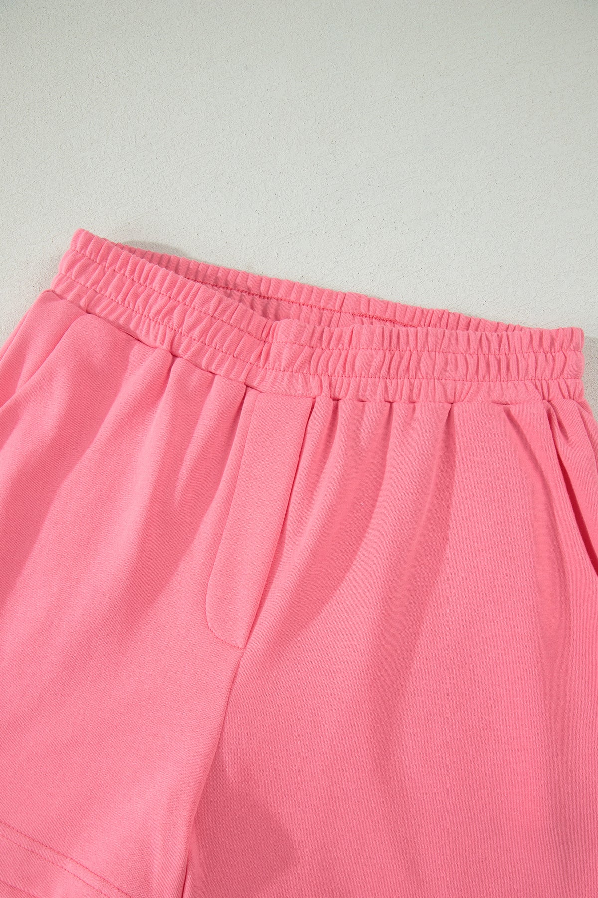 Coral Paradise Half Zipped Ruffled Short Set