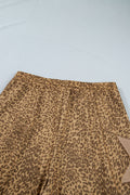 Khaki Plus Size Leopard Print Western Star Patched Jogger Pants