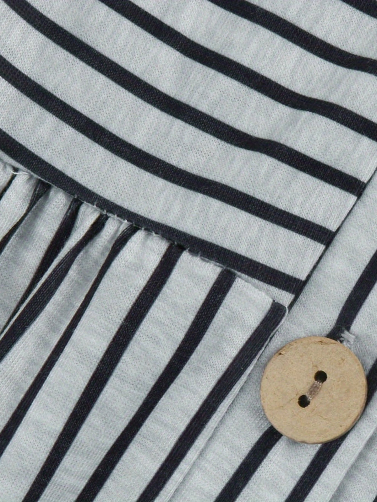 Striped Print Button Front Dress, Casual Short Sleeve Simple Dress