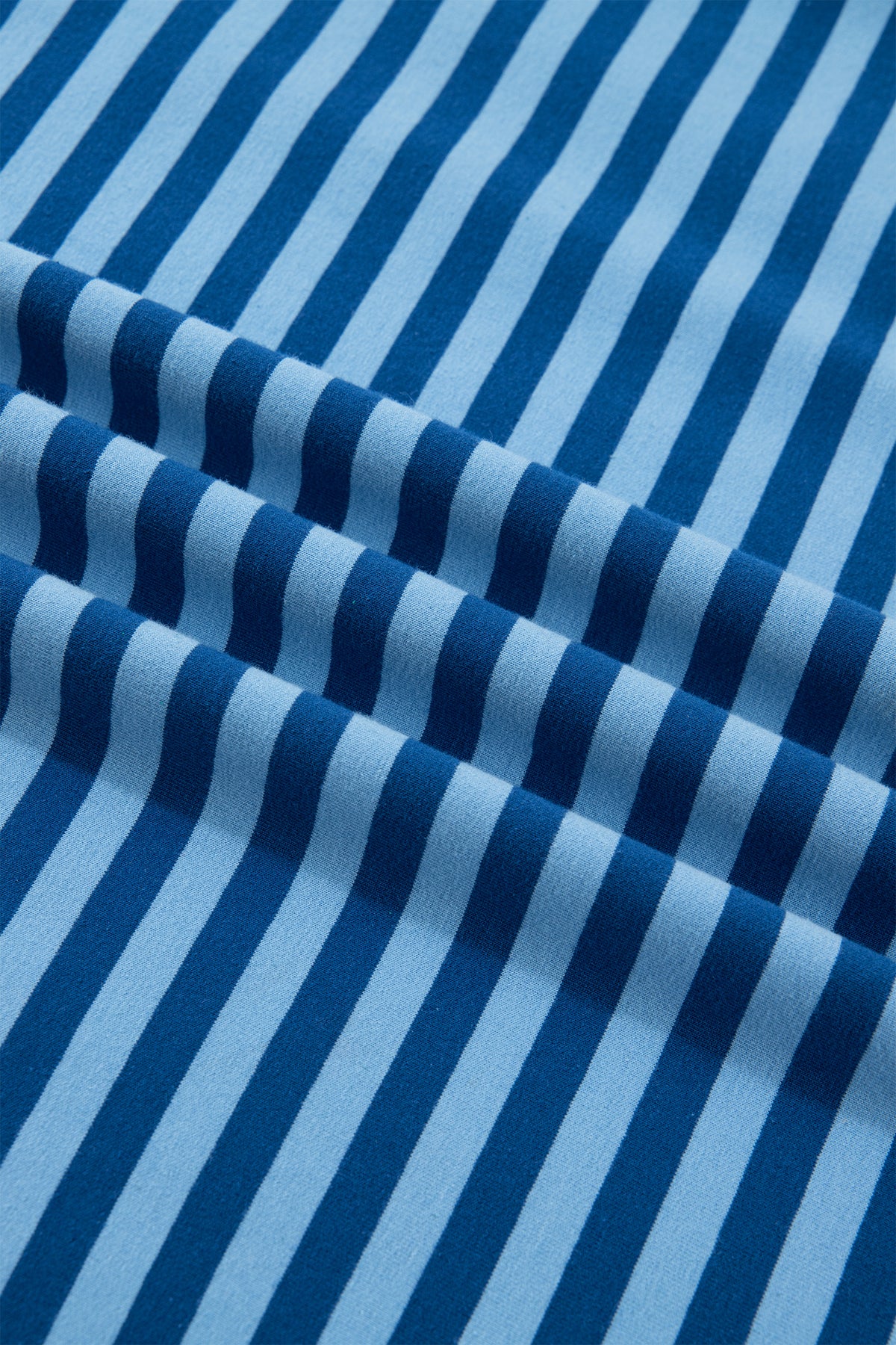 Blue Stripe Plus Size Dropped Shoulder Tee and Shorts Two-Piece Set