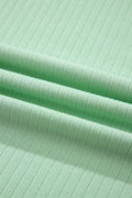 Clearly Aqua Soft Ribbed Color Block Trim Casual Short Set
