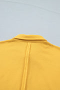 Banana Cream Loose Polo Tee Elastic Waist 2pcs Short Set