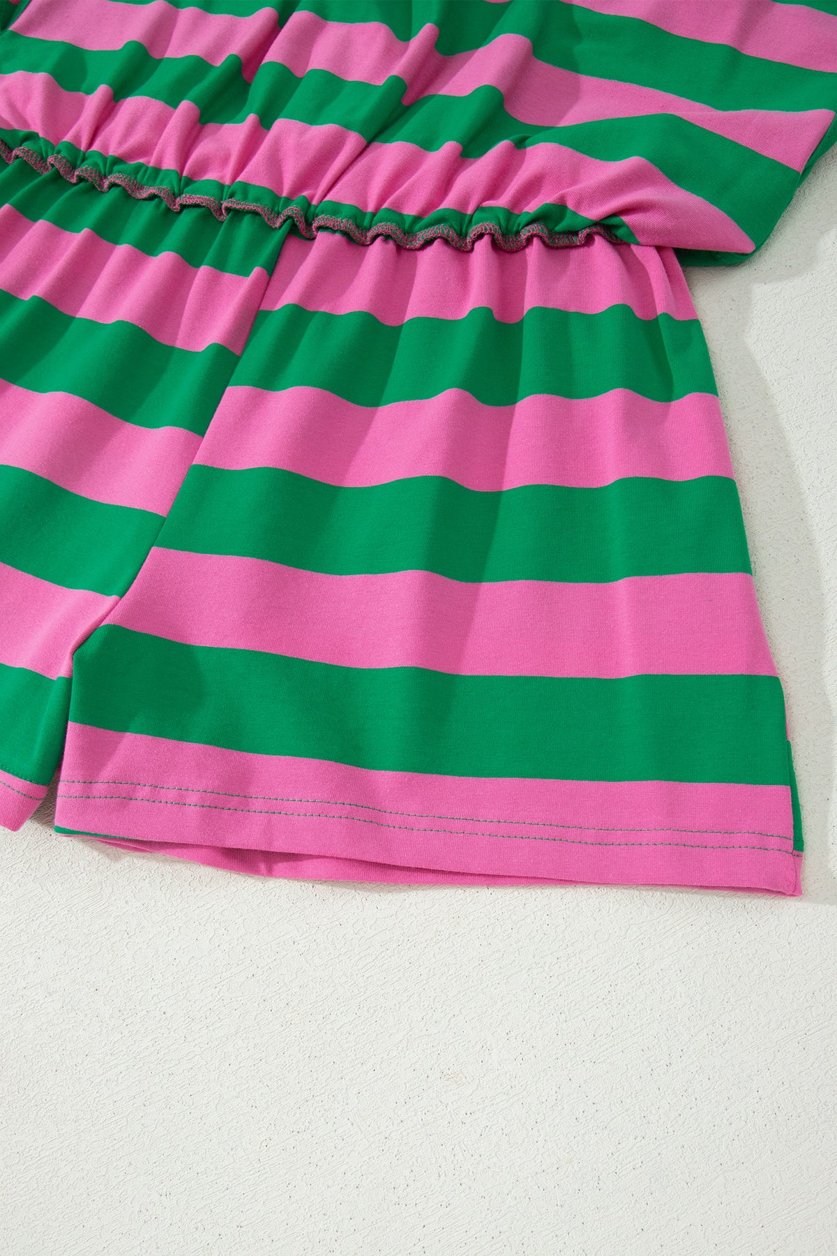 Rose Stripe Dolman Tee Drawstring Skort Athletic 2pcs Set