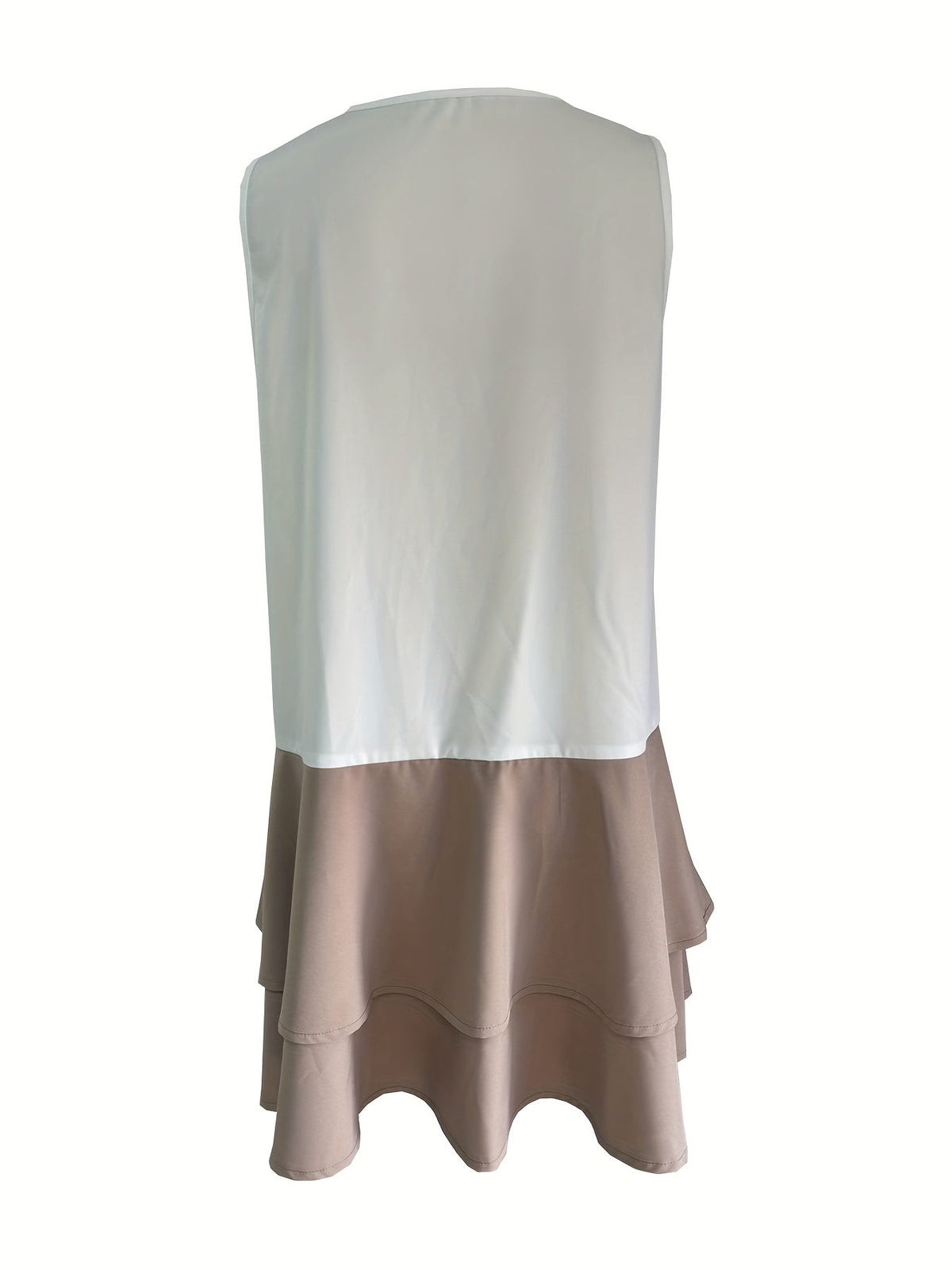 Bohemian Lace Detail Layered Dress Sleeveless Round Neck Mini Dress