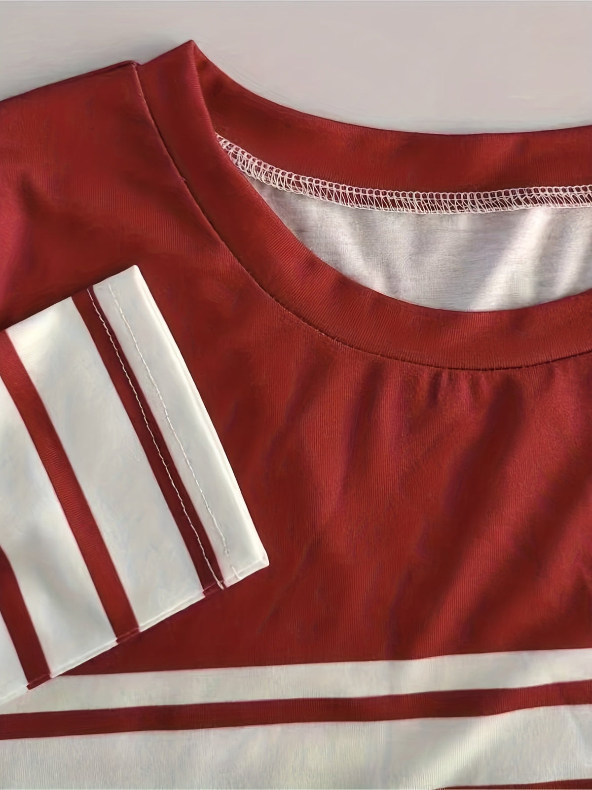 Stripe Print Crew Neck T-Shirt, Casual Long Sleeve Top