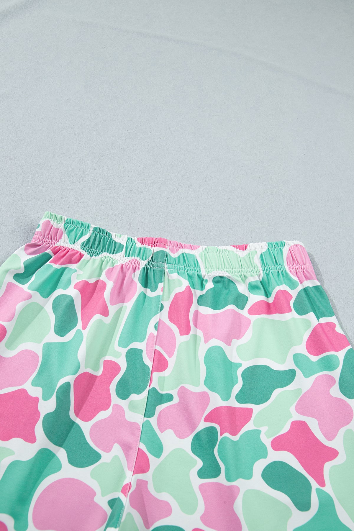 Green Camouflage Printed Cropped Tank Athleisure 2pcs Short Set