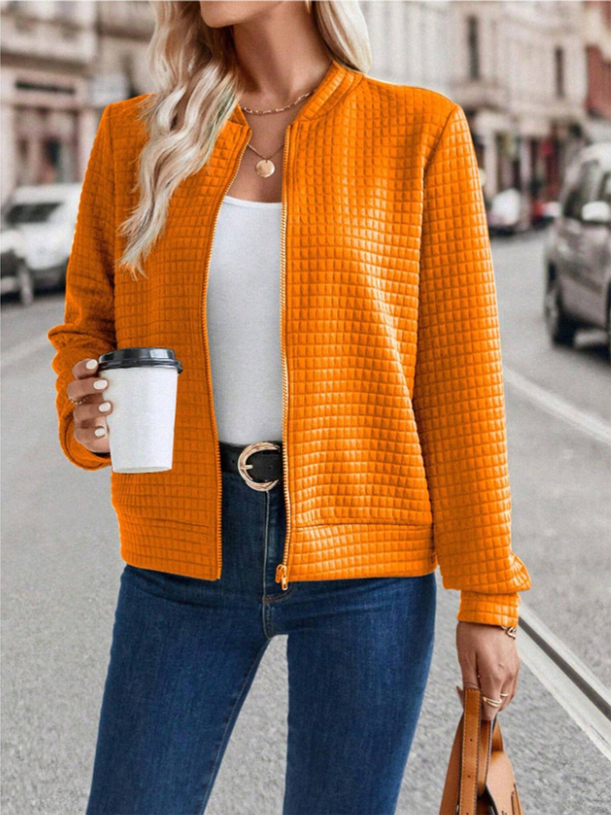 Zip Up Bomber Jacket