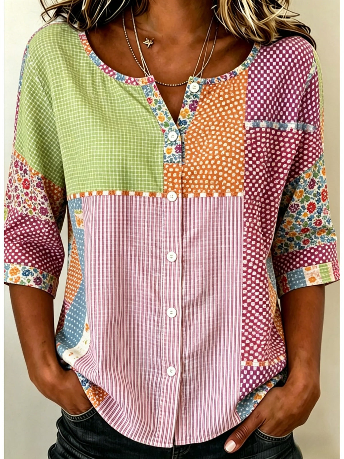 Crew Neck Half Sleeve Shirt Printing Casual Daily Top