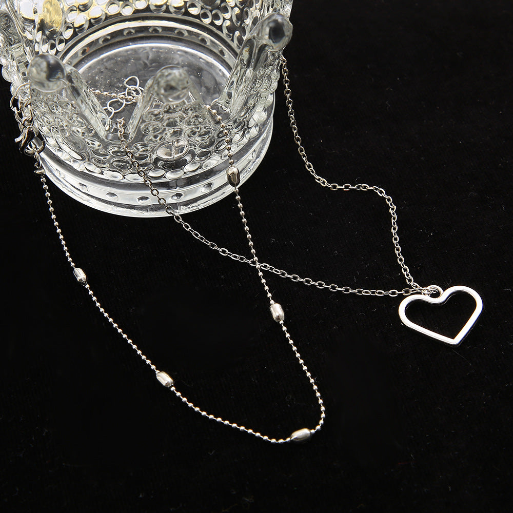 Hollow love beach double anklet
