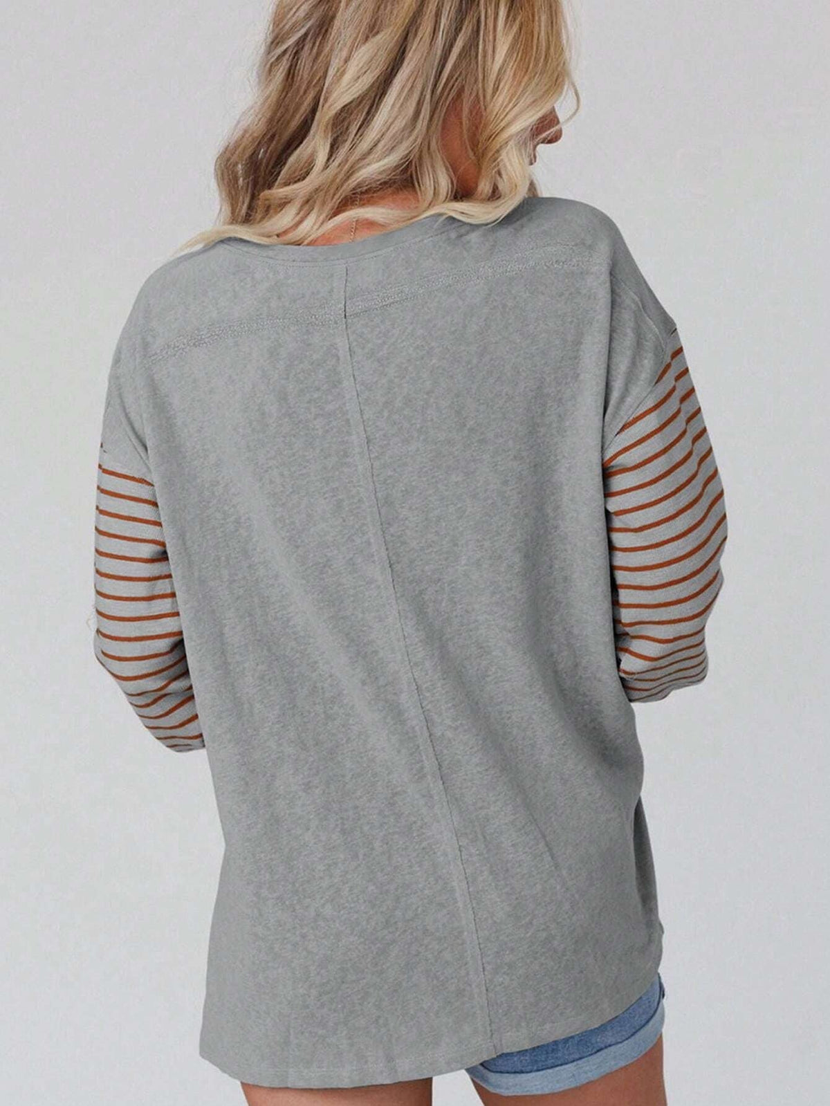 Color Block Crew Neck T-Shirt, Casual Long Sleeve T-Shirt