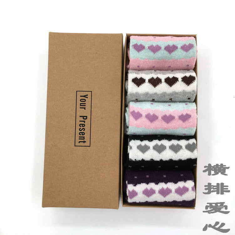 5 Pairs Christmas Elk Print Socks, Comfy & Warm Mid Tube Socks