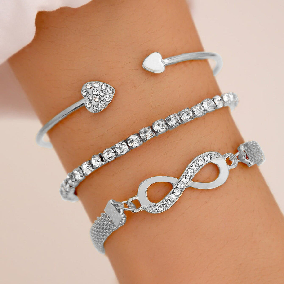Love Opening Bracelet Set of Three