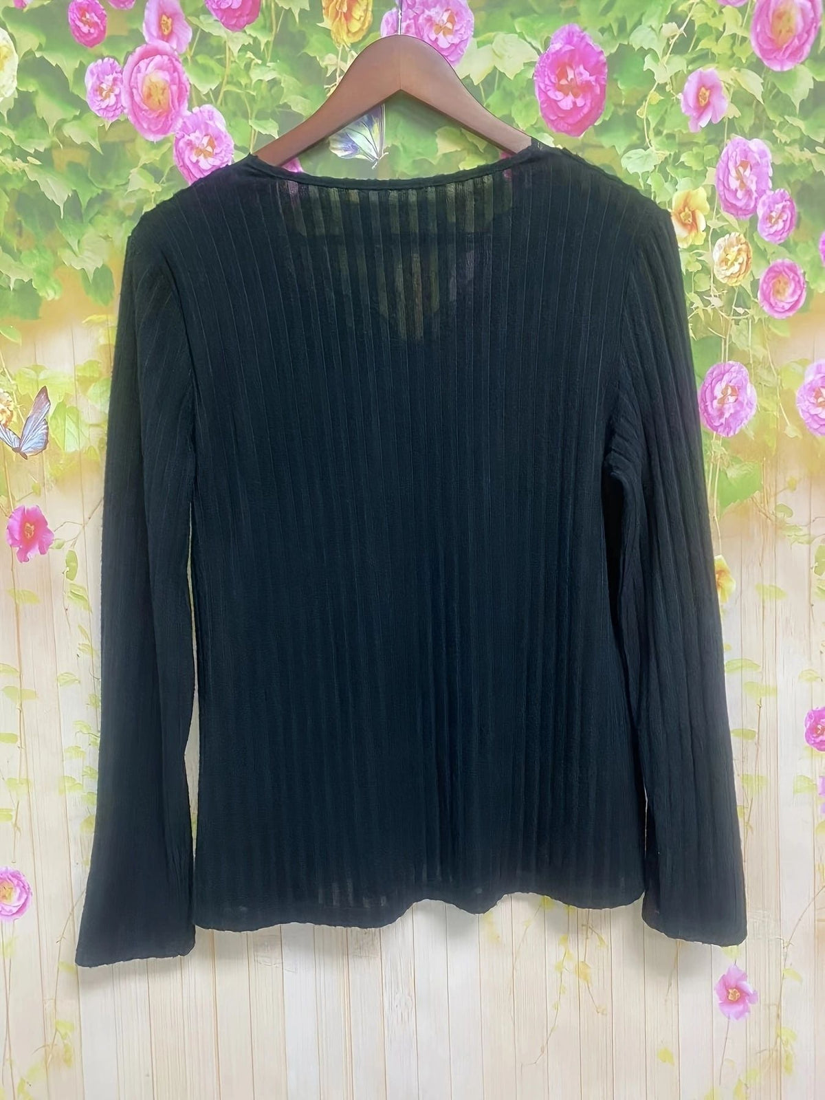 Solid Color Basic Casual Long Sleeve V Neck Regular Tops