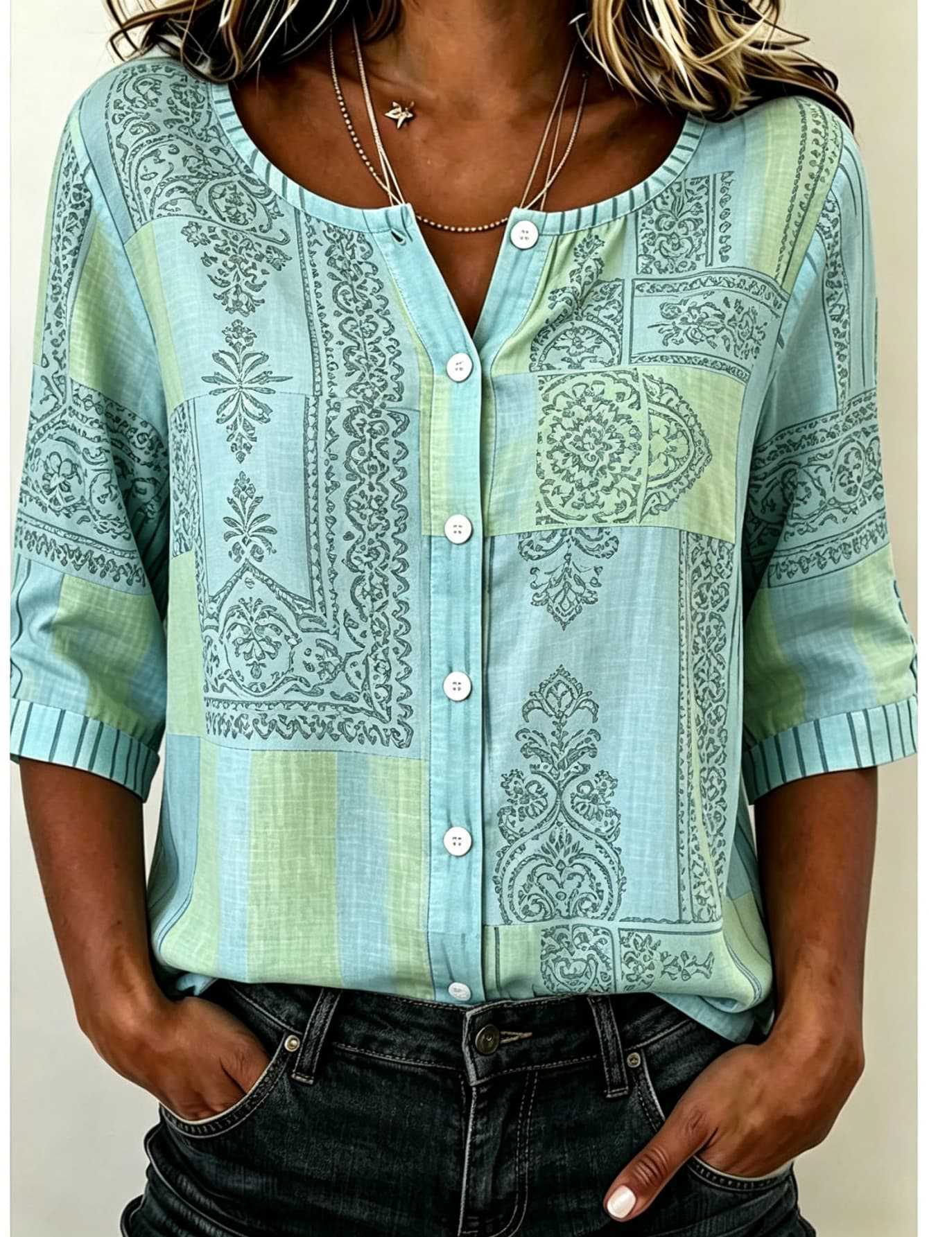 Crew Neck Half Sleeve Shirt Printing Casual Daily Top